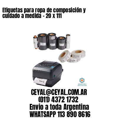 Etiquetas para ropa de composición y cuidado a medida – 20 x 111