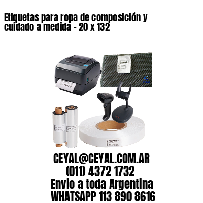 Etiquetas para ropa de composición y cuidado a medida – 20 x 132