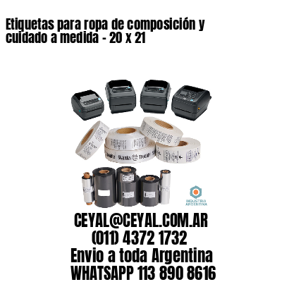 Etiquetas para ropa de composición y cuidado a medida – 20 x 21