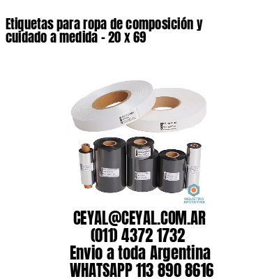 Etiquetas para ropa de composición y cuidado a medida – 20 x 69