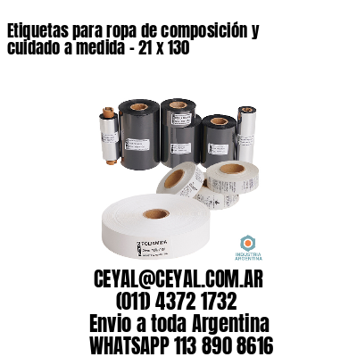 Etiquetas para ropa de composición y cuidado a medida – 21 x 130
