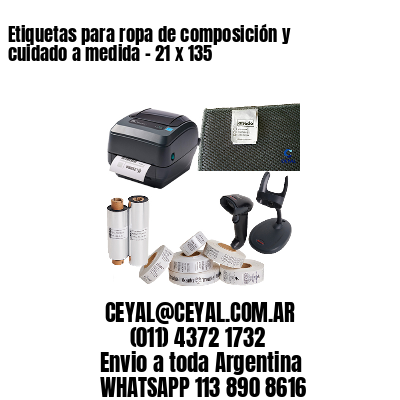 Etiquetas para ropa de composición y cuidado a medida – 21 x 135