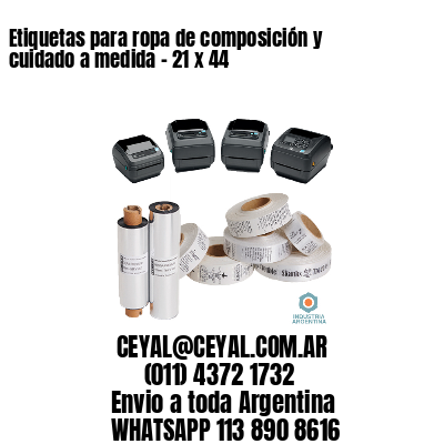 Etiquetas para ropa de composición y cuidado a medida – 21 x 44