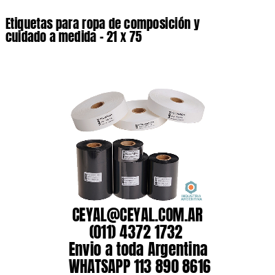 Etiquetas para ropa de composición y cuidado a medida – 21 x 75