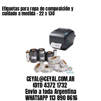 Etiquetas para ropa de composición y cuidado a medida – 22 x 130