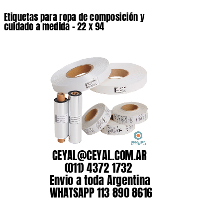 Etiquetas para ropa de composición y cuidado a medida – 22 x 94