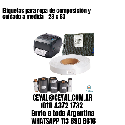 Etiquetas para ropa de composición y cuidado a medida – 23 x 63