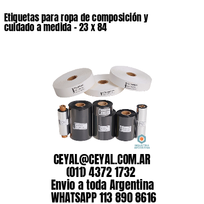 Etiquetas para ropa de composición y cuidado a medida – 23 x 84