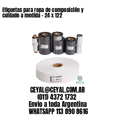 Etiquetas para ropa de composición y cuidado a medida – 24 x 122