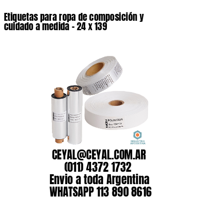 Etiquetas para ropa de composición y cuidado a medida – 24 x 139
