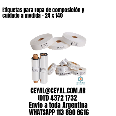 Etiquetas para ropa de composición y cuidado a medida – 24 x 140