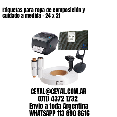 Etiquetas para ropa de composición y cuidado a medida – 24 x 21
