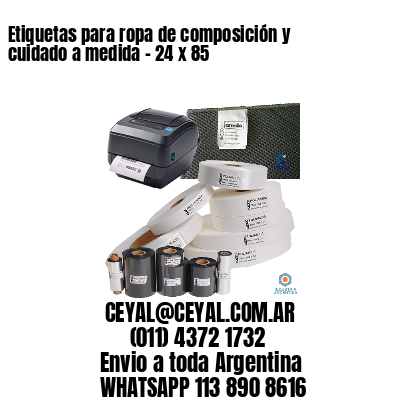 Etiquetas para ropa de composición y cuidado a medida – 24 x 85