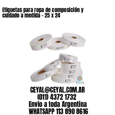 Etiquetas para ropa de composición y cuidado a medida – 25 x 24