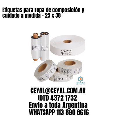 Etiquetas para ropa de composición y cuidado a medida – 25 x 38