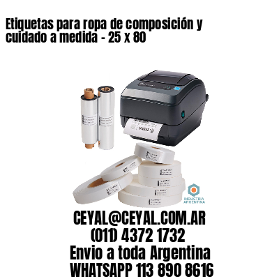 Etiquetas para ropa de composición y cuidado a medida – 25 x 80