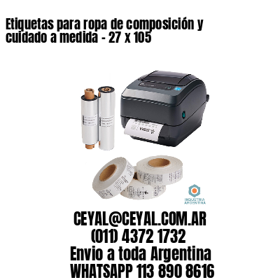 Etiquetas para ropa de composición y cuidado a medida – 27 x 105