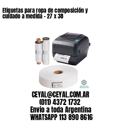 Etiquetas para ropa de composición y cuidado a medida – 27 x 38
