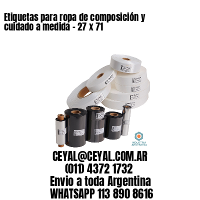 Etiquetas para ropa de composición y cuidado a medida – 27 x 71