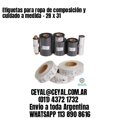 Etiquetas para ropa de composición y cuidado a medida – 28 x 31