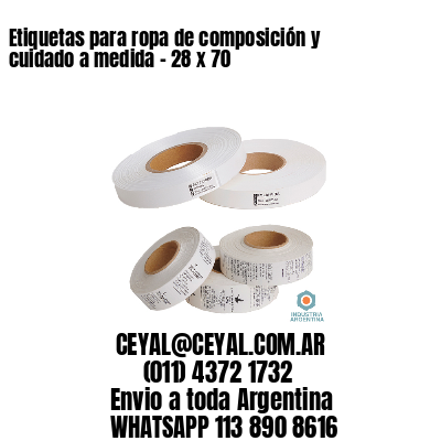 Etiquetas para ropa de composición y cuidado a medida – 28 x 70