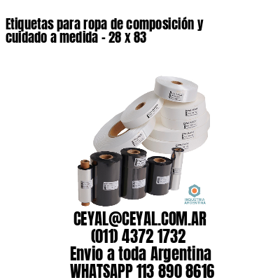 Etiquetas para ropa de composición y cuidado a medida – 28 x 83