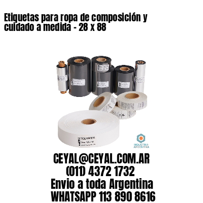 Etiquetas para ropa de composición y cuidado a medida – 28 x 88