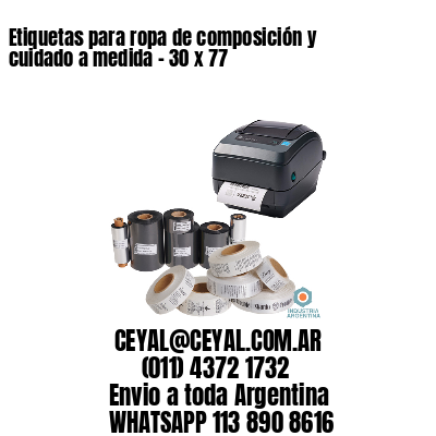Etiquetas para ropa de composición y cuidado a medida – 30 x 77