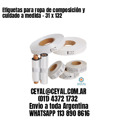 Etiquetas para ropa de composición y cuidado a medida – 31 x 132