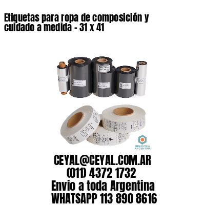Etiquetas para ropa de composición y cuidado a medida – 31 x 41