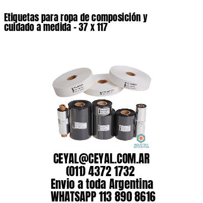 Etiquetas para ropa de composición y cuidado a medida – 37 x 117
