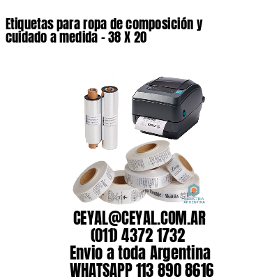 Etiquetas para ropa de composición y cuidado a medida – 38 X 20