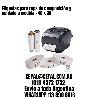 Etiquetas para ropa de composición y cuidado a medida – 40 x 35