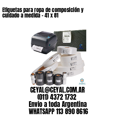Etiquetas para ropa de composición y cuidado a medida – 41 x 81