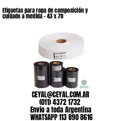 Etiquetas para ropa de composición y cuidado a medida – 43 x 70