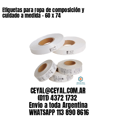 Etiquetas para ropa de composición y cuidado a medida – 60 x 74