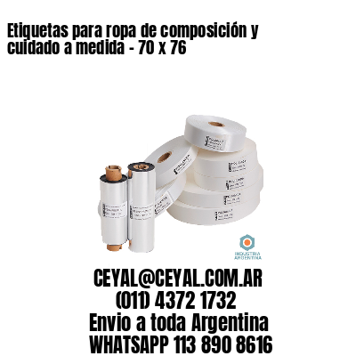 Etiquetas para ropa de composición y cuidado a medida – 70 x 76