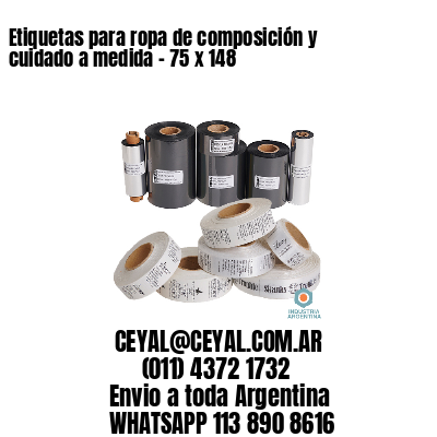 Etiquetas para ropa de composición y cuidado a medida – 75 x 148
