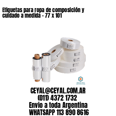Etiquetas para ropa de composición y cuidado a medida – 77 x 101