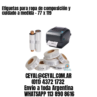 Etiquetas para ropa de composición y cuidado a medida – 77 x 119