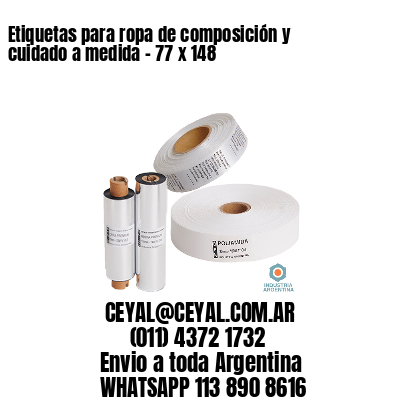Etiquetas para ropa de composición y cuidado a medida – 77 x 148