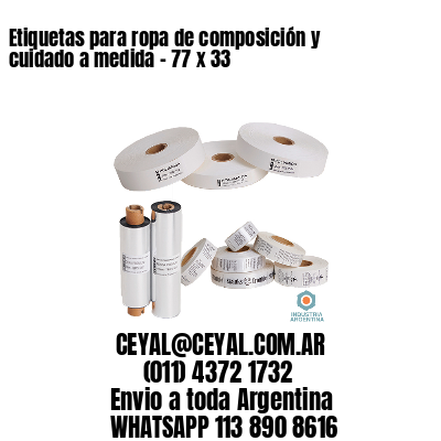 Etiquetas para ropa de composición y cuidado a medida – 77 x 33