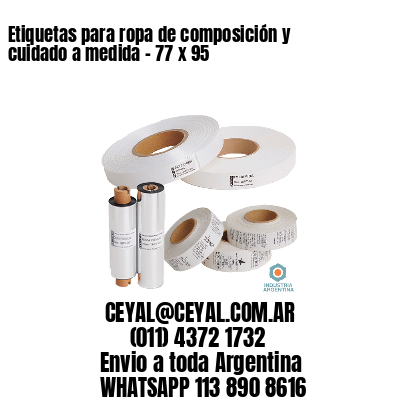 Etiquetas para ropa de composición y cuidado a medida – 77 x 95