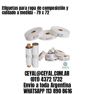 Etiquetas para ropa de composición y cuidado a medida – 79 x 72
