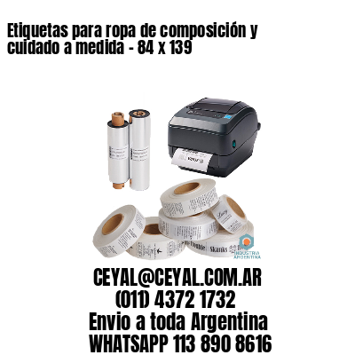 Etiquetas para ropa de composición y cuidado a medida – 84 x 139