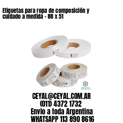 Etiquetas para ropa de composición y cuidado a medida – 88 x 51