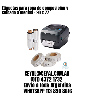 Etiquetas para ropa de composición y cuidado a medida – 90 x 77