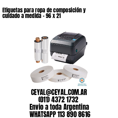 Etiquetas para ropa de composición y cuidado a medida – 96 x 21