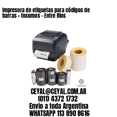Impresora de etiquetas para códigos de barras + insumos – Entre Rios