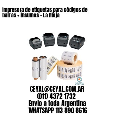 Impresora de etiquetas para códigos de barras + insumos – La Rioja